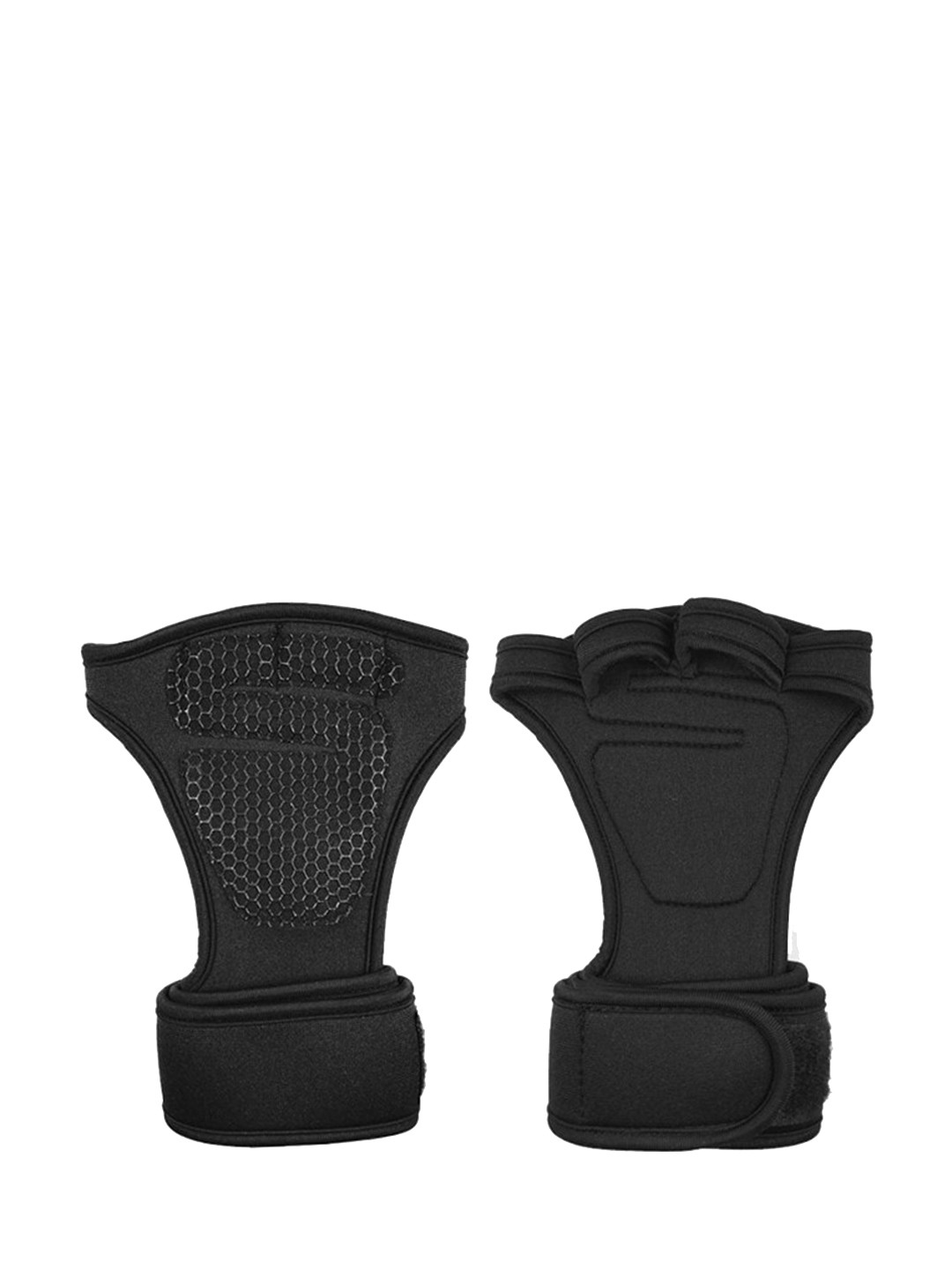 Alexvyan Men Back-Open Long Straped Snuggly-Fit Fingerless Gym & Sports Gloves