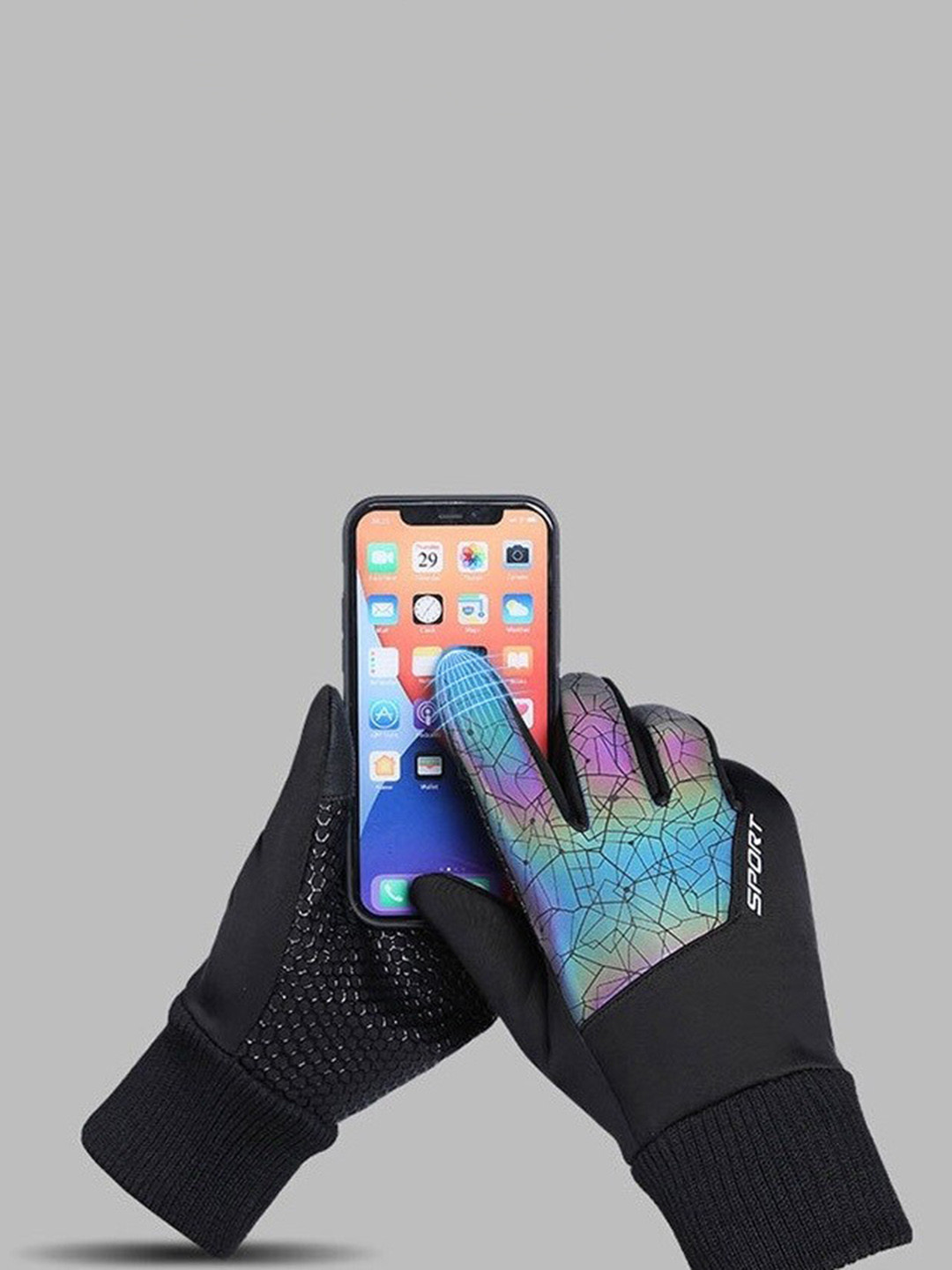 Alexvyan Men Warm Winter Reflecting Windstorm Synthetic Riding Gloves