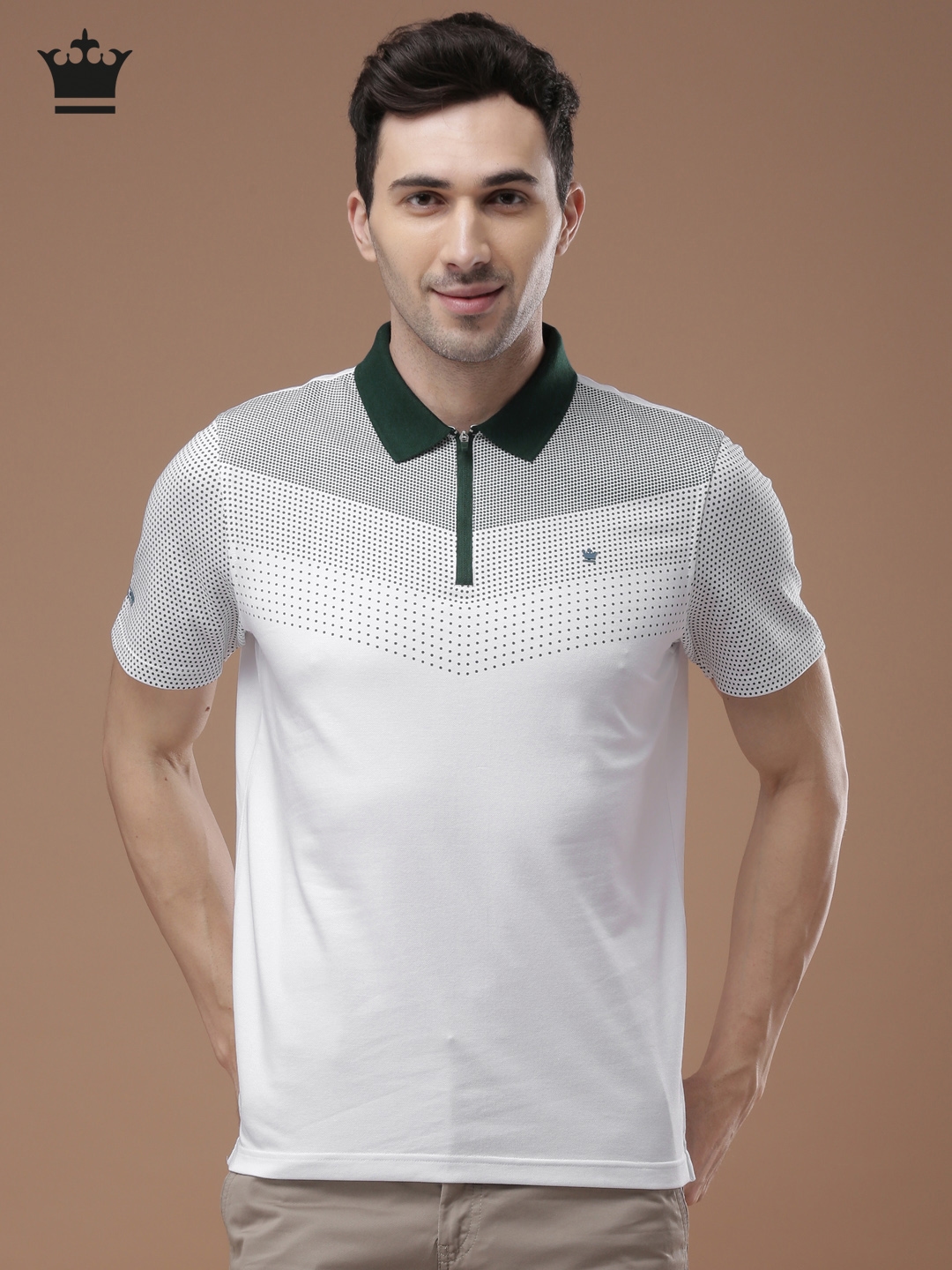 Buy Louis Philippe Men White Printed Polo Collar T Shirt - Tshirts for Men  2502255