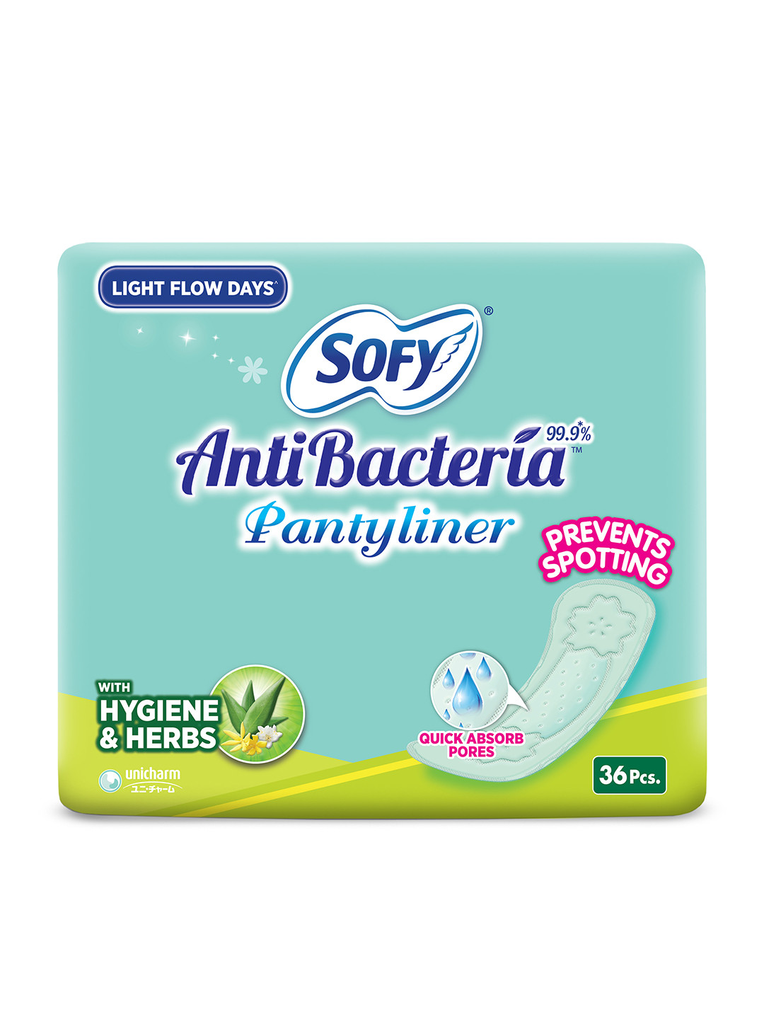 SOFY Anti Bacteria Pantyliner to Prevent Spotting - 36 pcs