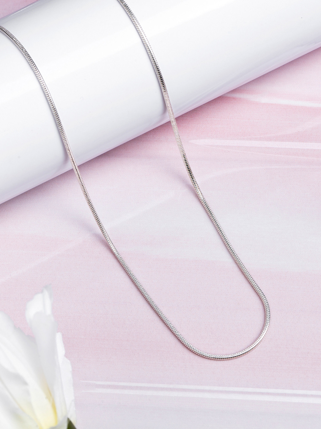 Zavya Men Silver Plated 925 Sterling Silver Snake Chain