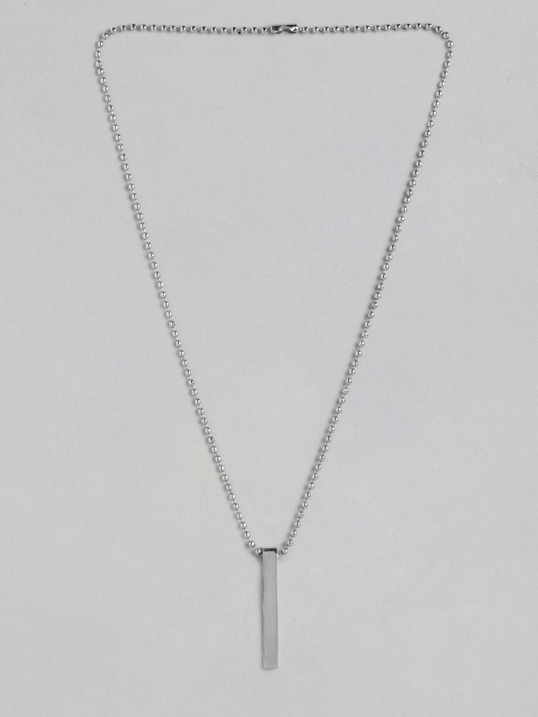 PARIS HAMILTON Men Silver-Plated Geometric Pendant with Chain