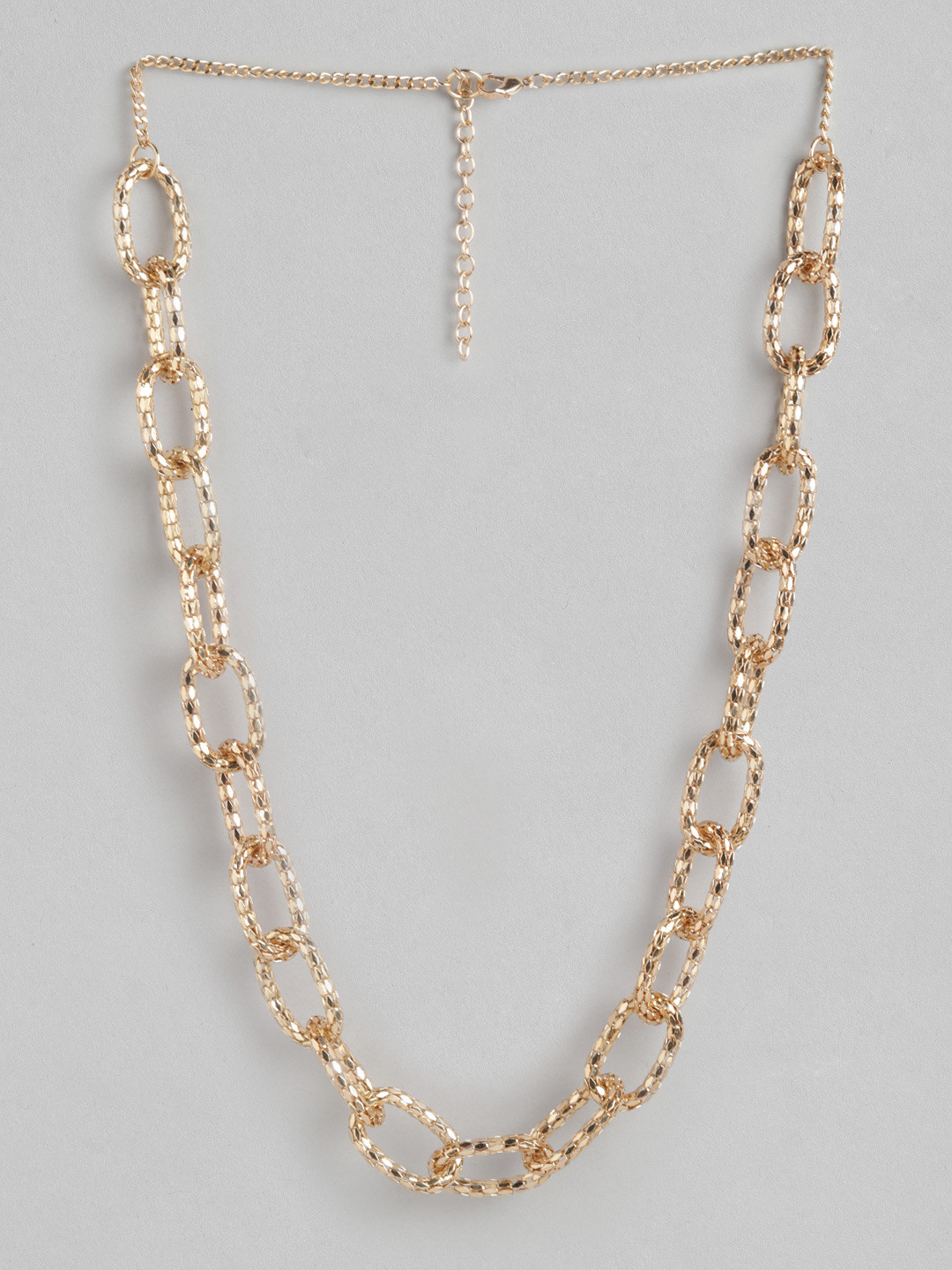 RICHEERA Rose Gold-Plated Linked-Chain Design Necklace