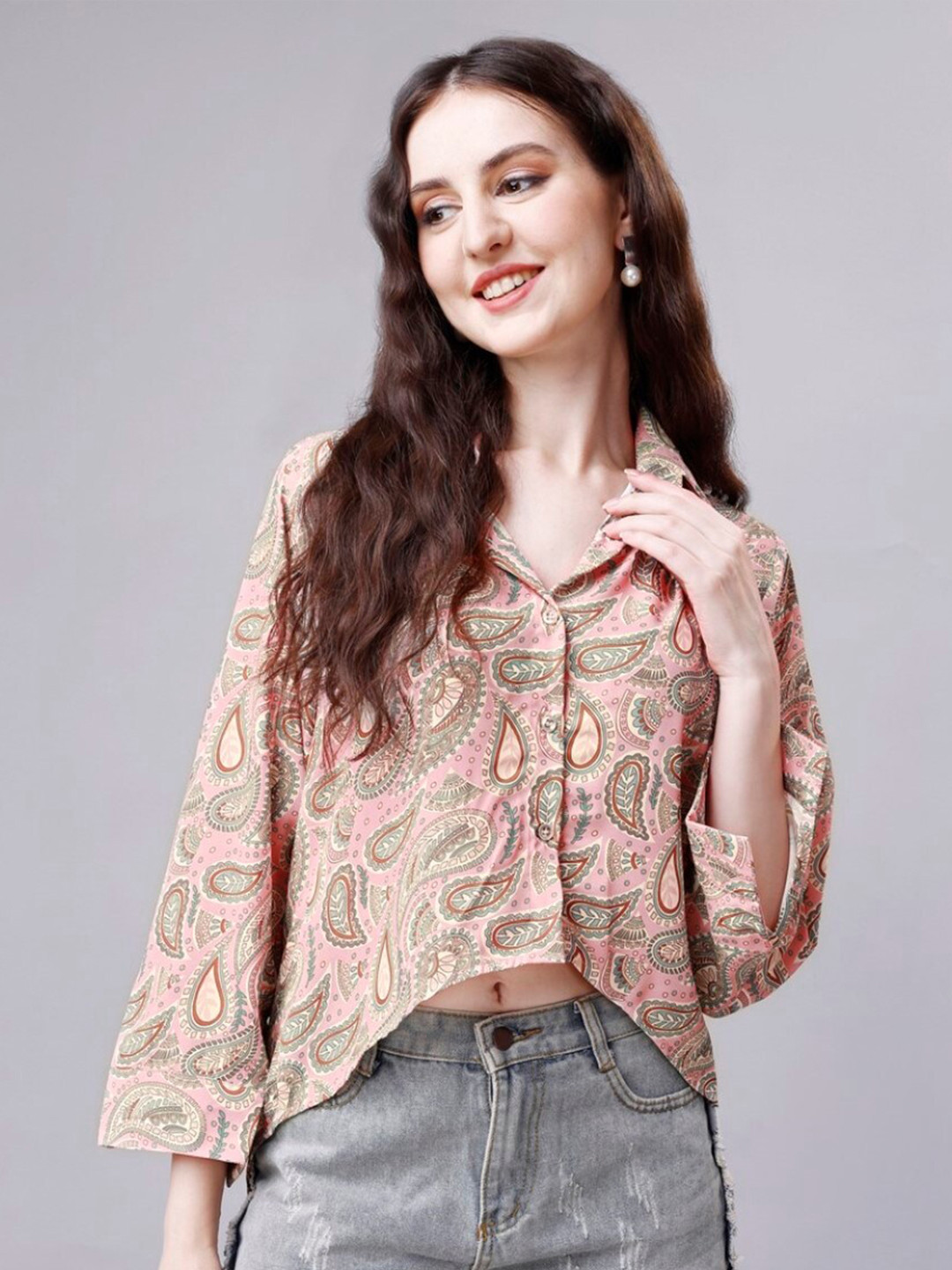 HOUSE OF MIRA Standard Tailored Fit Ethnic Motifs Printed Casual Shirt