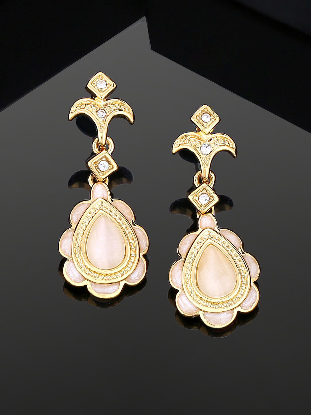 Estele Geometric Gold-Plated Drop Earrings