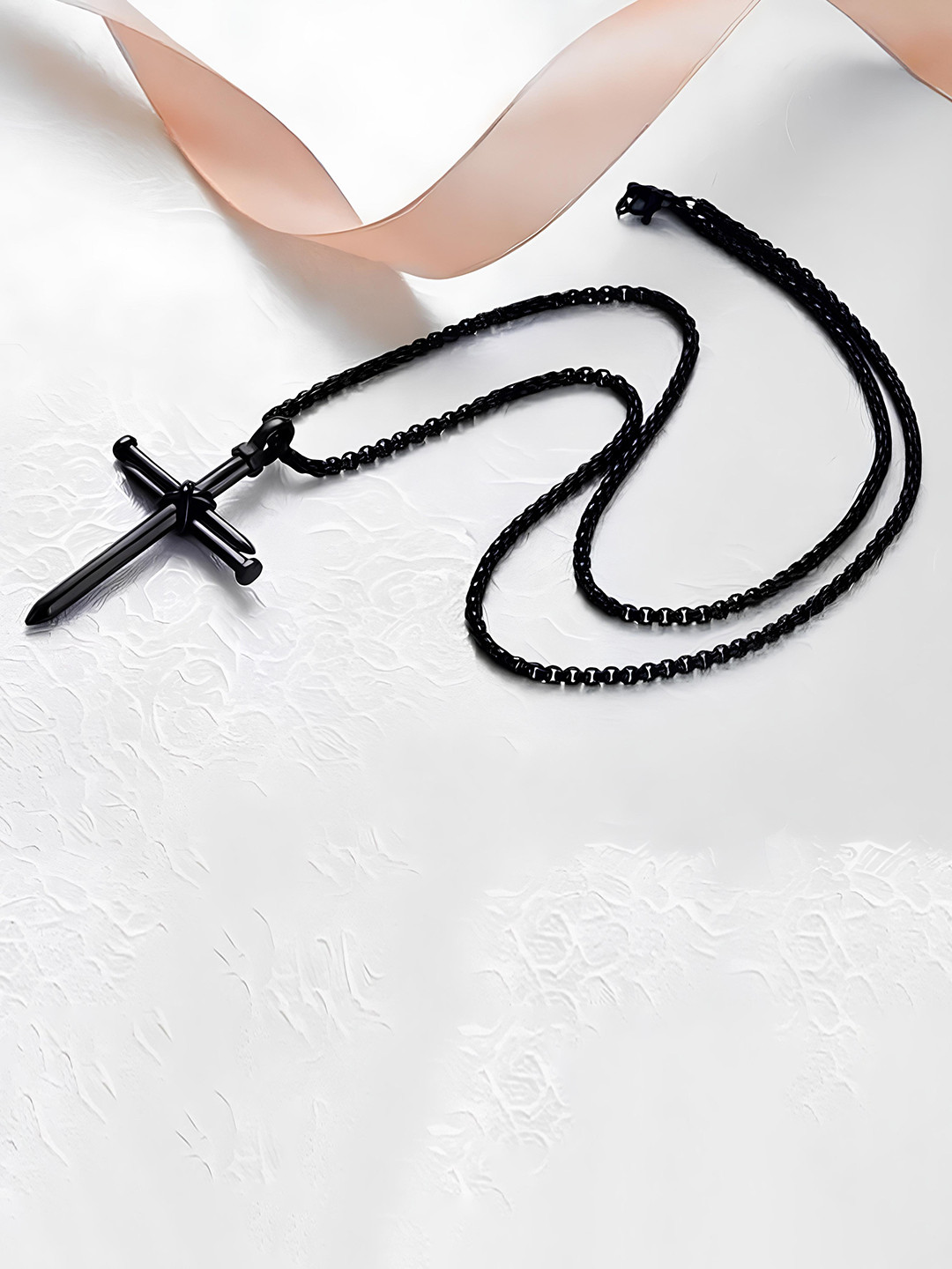 KARISHMA KREATIONS Stainless Steel Jesus Cross Pendant With Chain