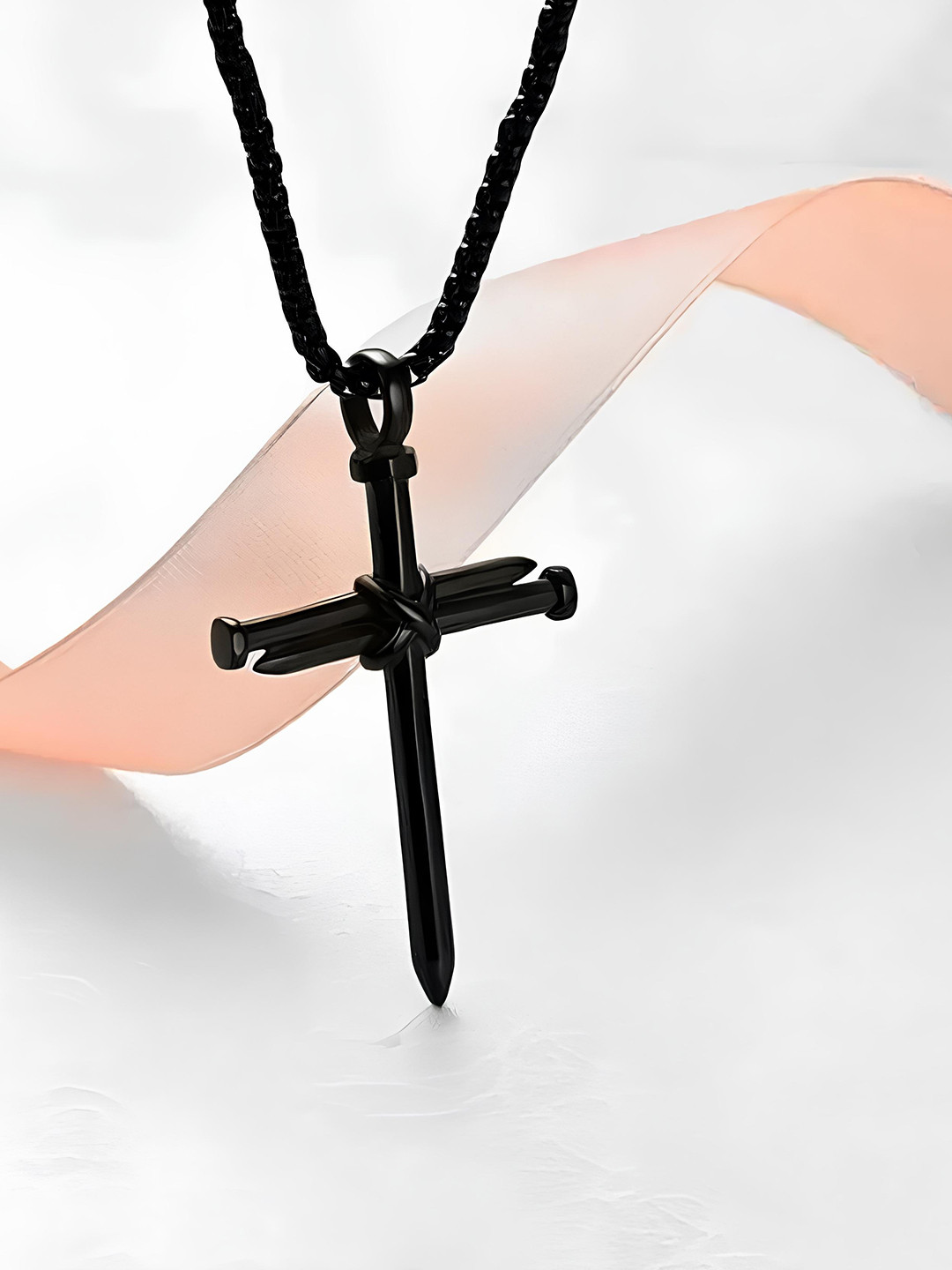 KARISHMA KREATIONS Stainless Steel Jesus Cross Pendant With Chain