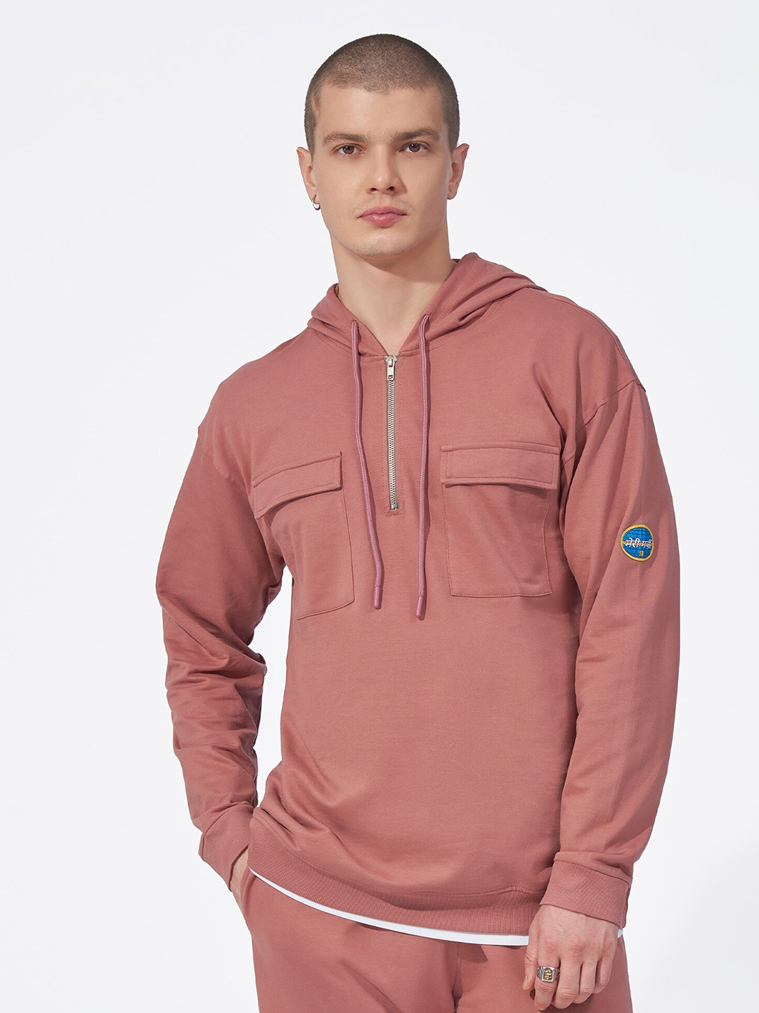 Maniac Hooded Long Sleeves Front-Open Sweatshirt
