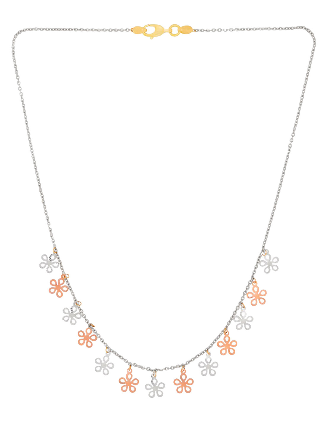 BHIMA Flower Drop 22K Rhodium-Polished Gold Necklace