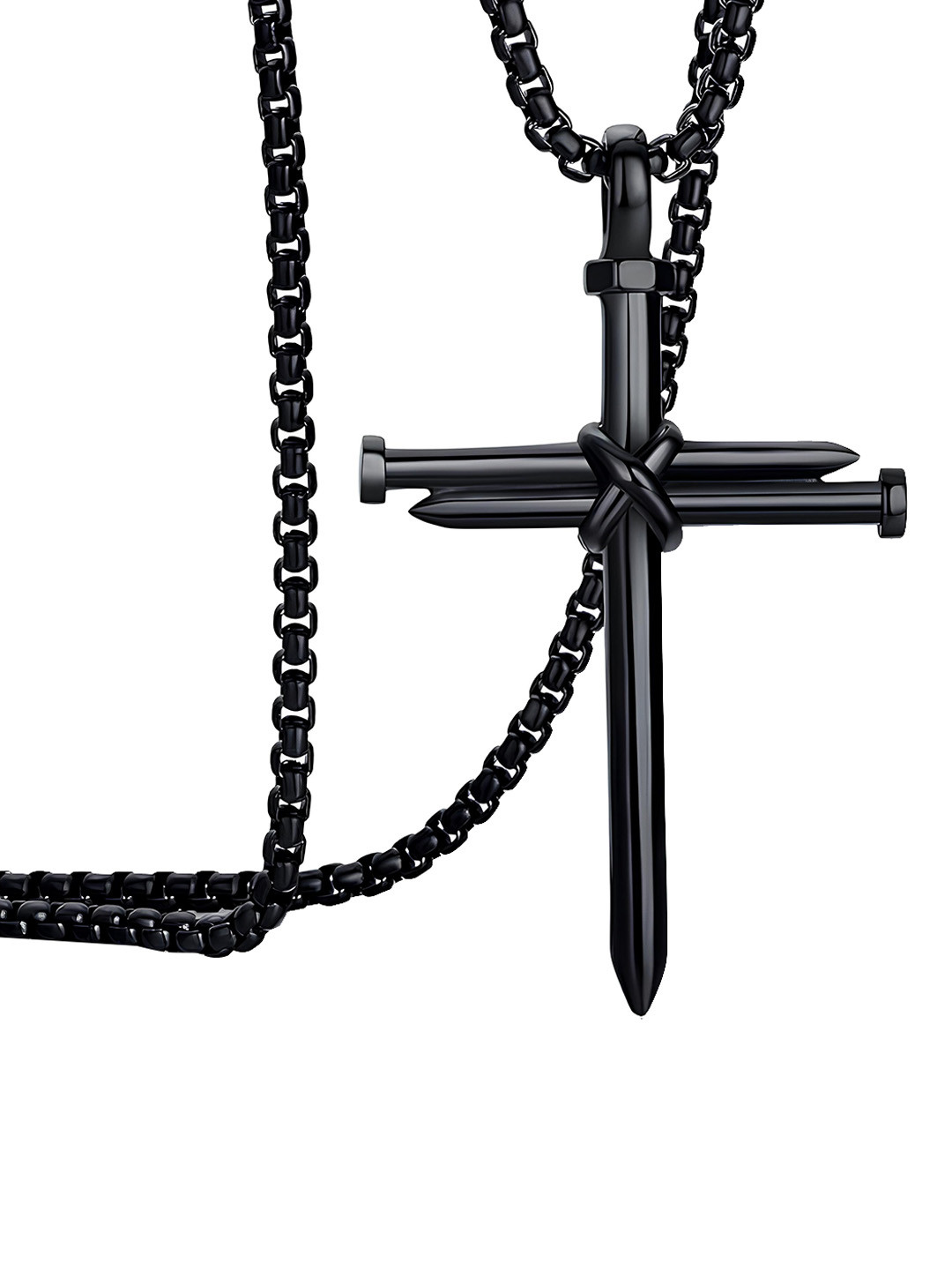 KARISHMA KREATIONS Stainless Steel Cross Nail Pendant With Chain