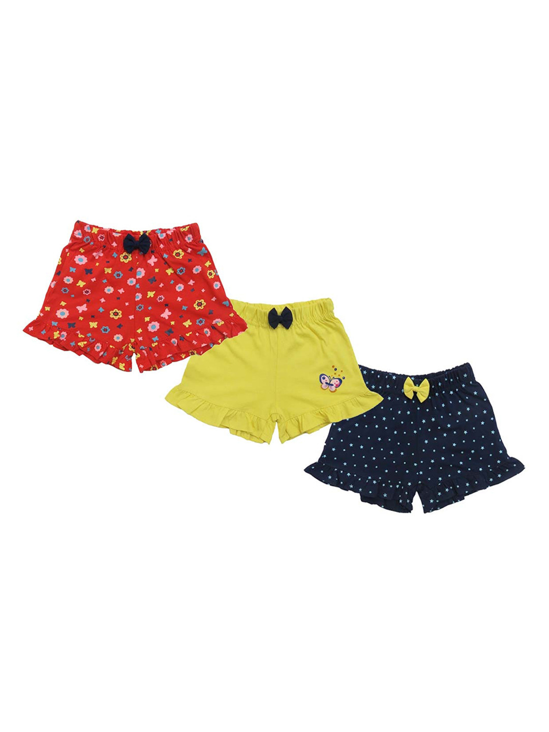 Clothe Funn Girls Pack of 3 Cotton Shorts
