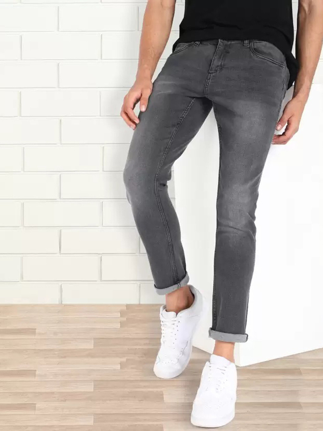 FUBAR Men Slim Fit Clean Look Light Fade Jeans