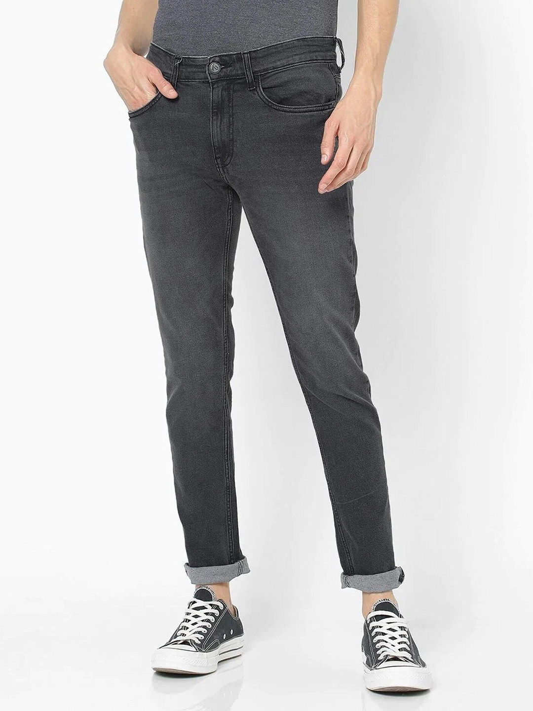 FUBAR Men Slim Fit Clean Look Light Fade Jeans