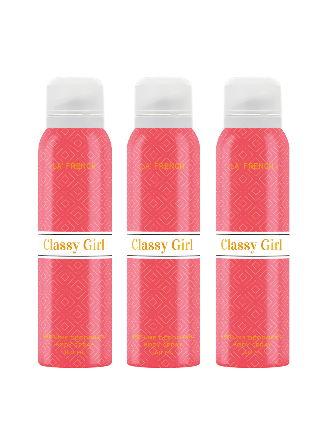 La French Women Set Of 3 Classy Girl Perfumed Deodorant Body Spray - 150ml Each