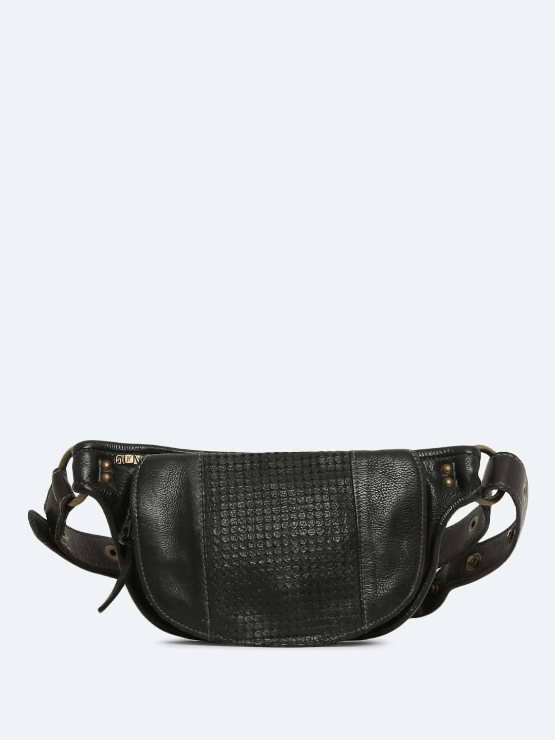 ART N VINTAGE Textured Leather Cross Over Waist Pouch