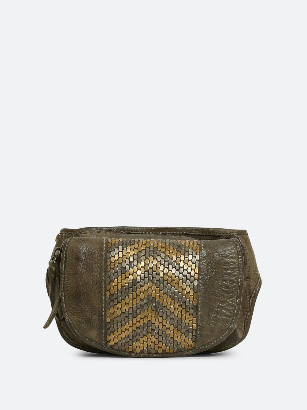 ART N VINTAGE Textured Leather Cross Over Waist Pouch