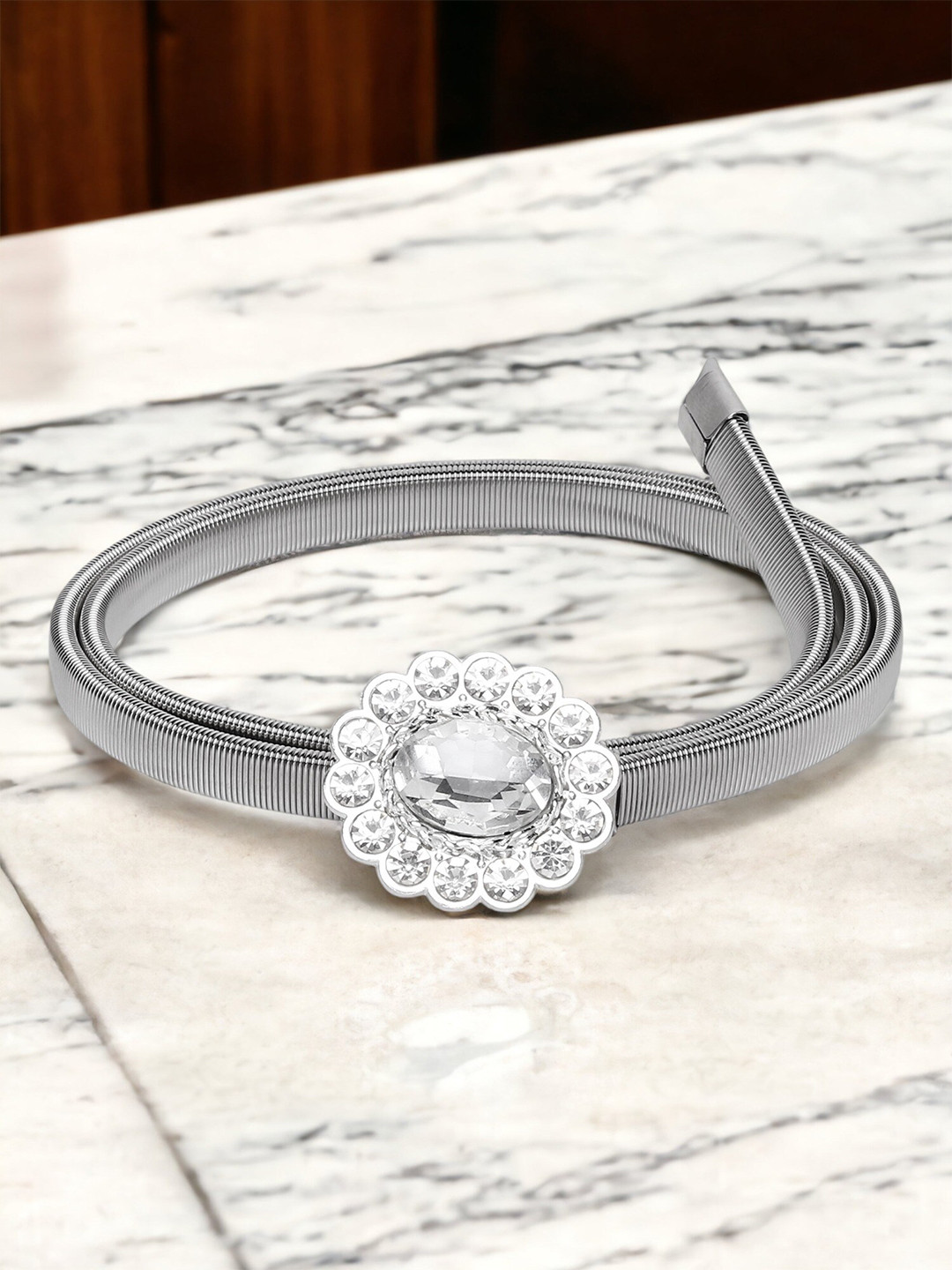 DressBerry Women Spring Floral Textured Stretchable Slim Casual Belt