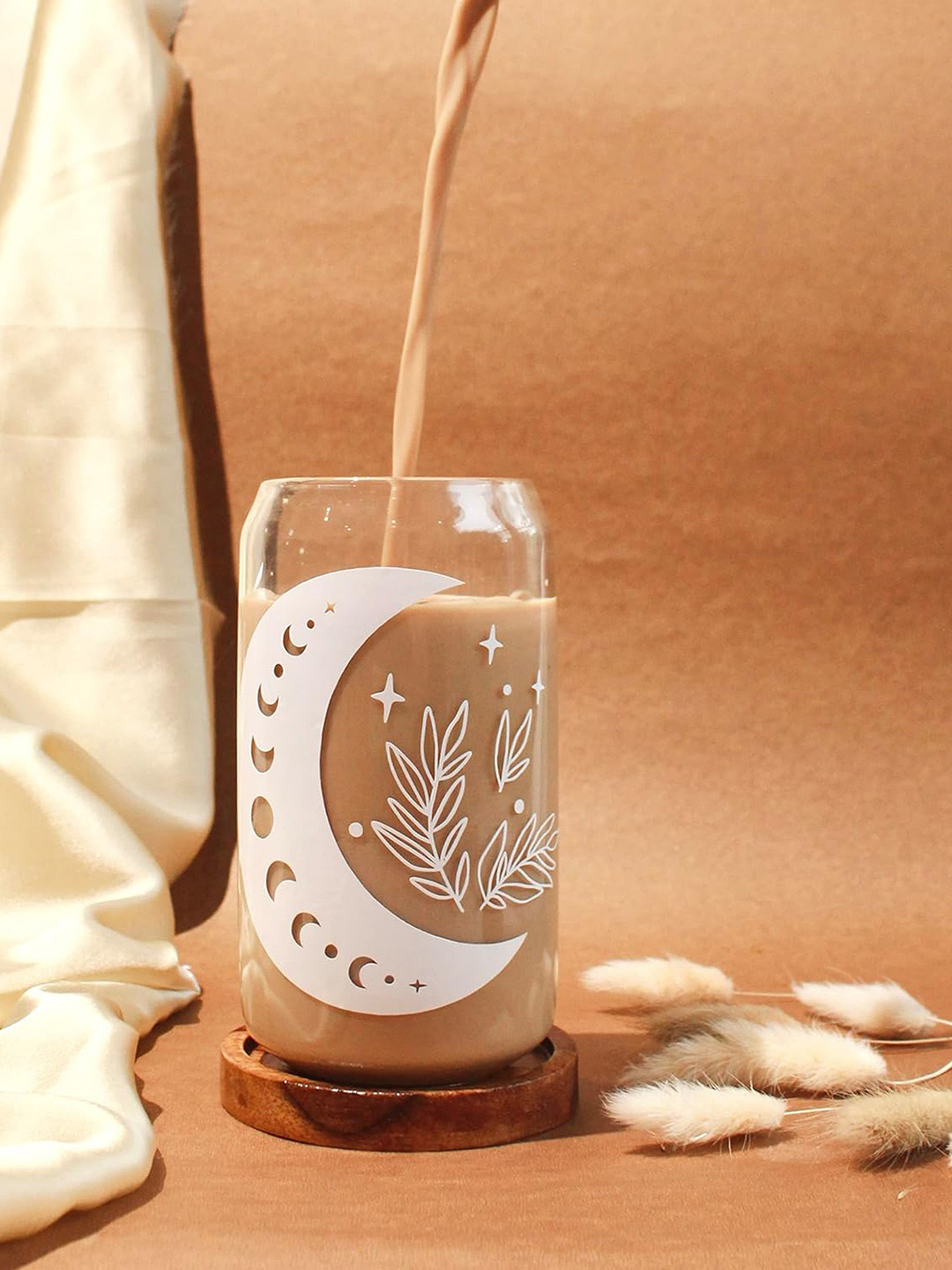 1219 Avenue Transparent Water Borosilicate Glass With Straw & Lid - 500 ML