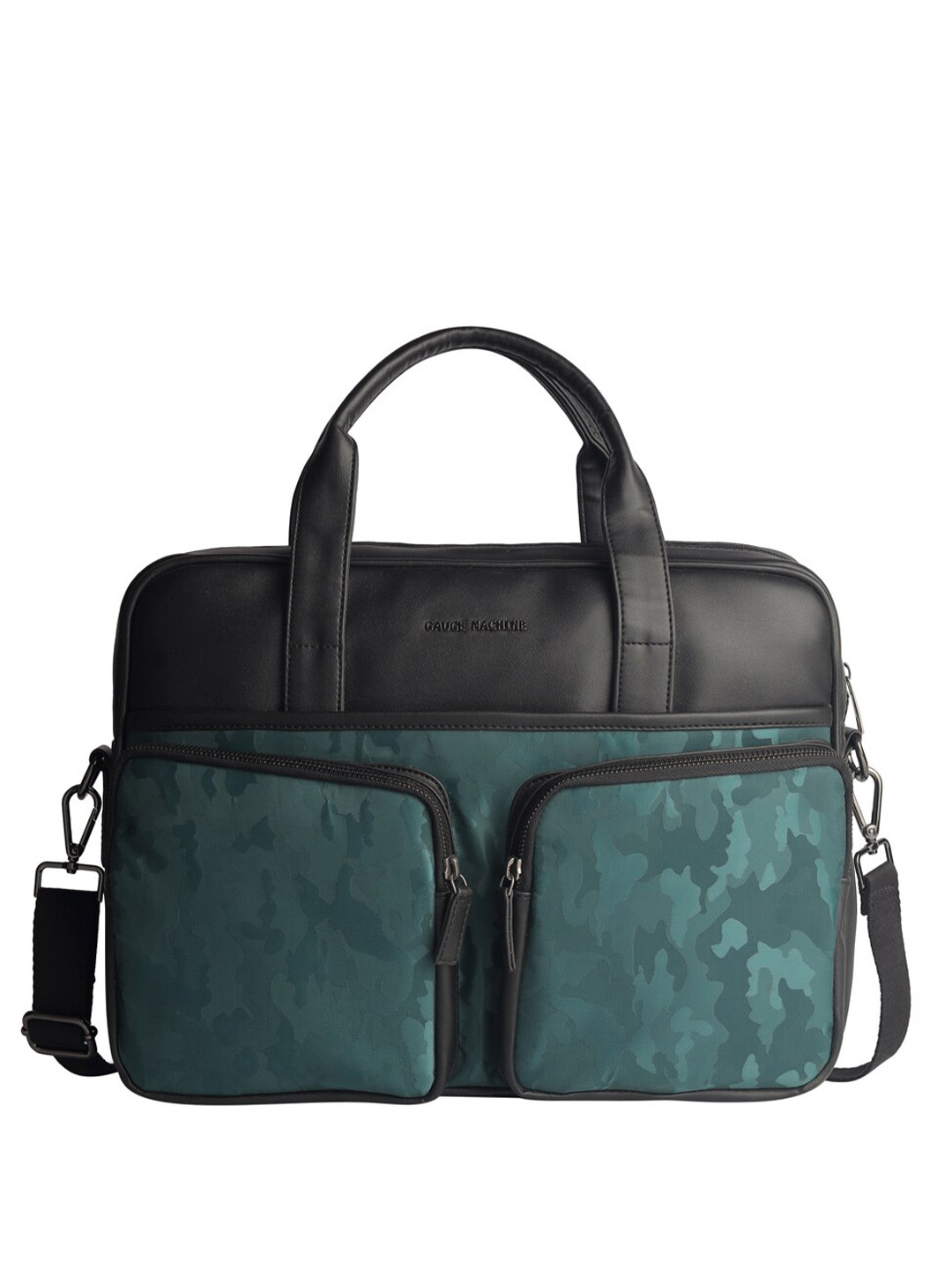 Gauge Machine Unisex Camouflage Print & Colourblocked Laptop Bag