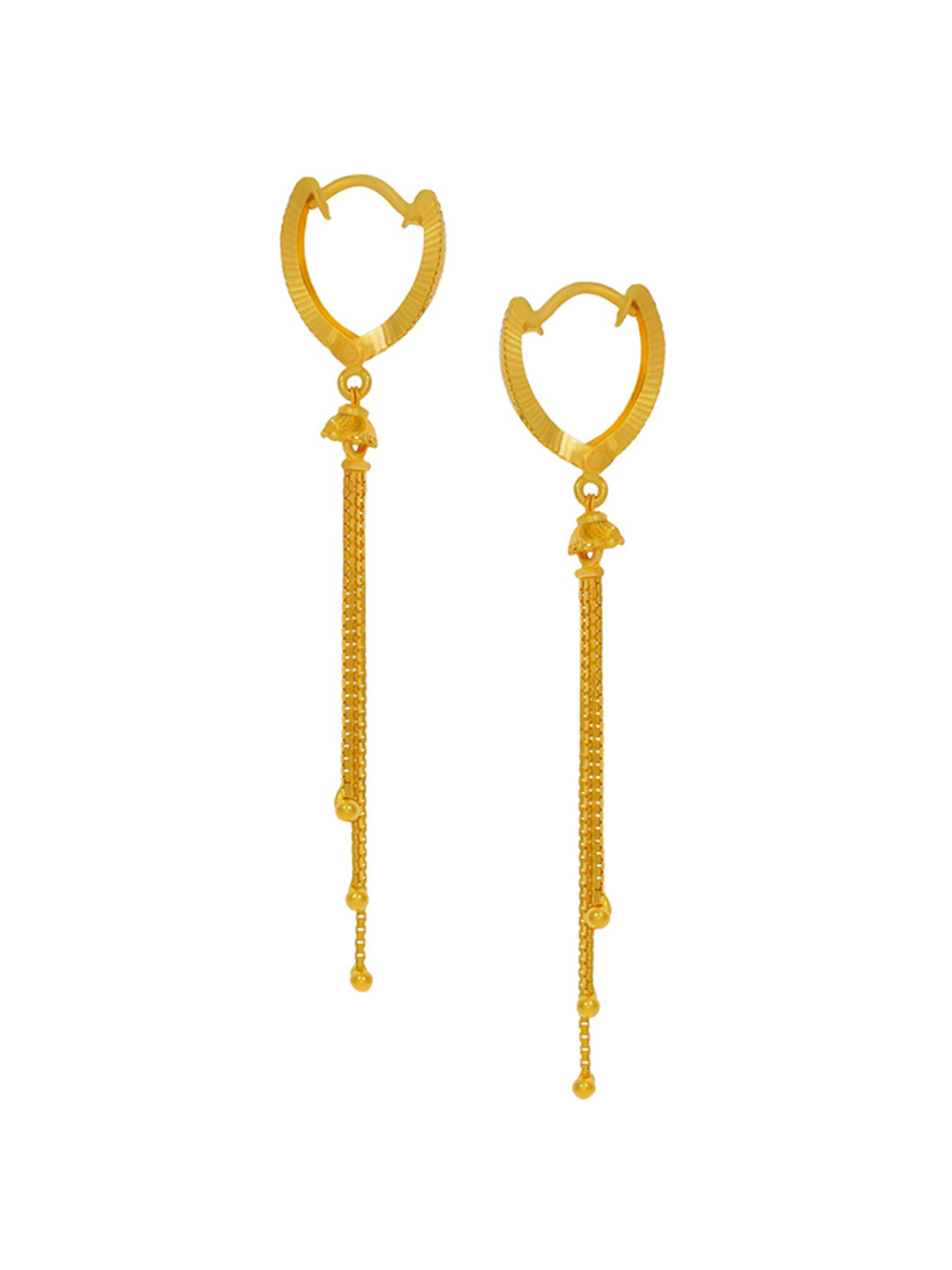 BHIMA Hanging V Ring 22K Gold Earrings