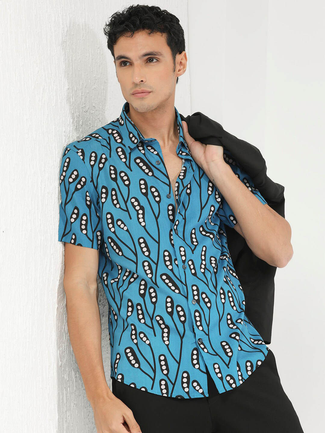 RARE RABBIT Men Baton Slim Fit Abstract Printed Shirt