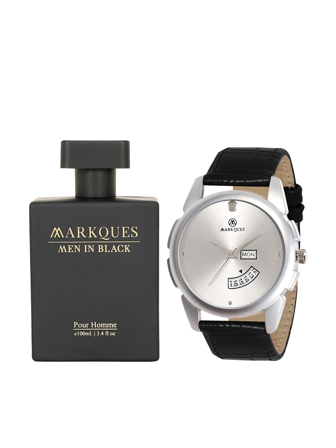 MARKQUES Men Watch With Perfume Accessory Gift Set