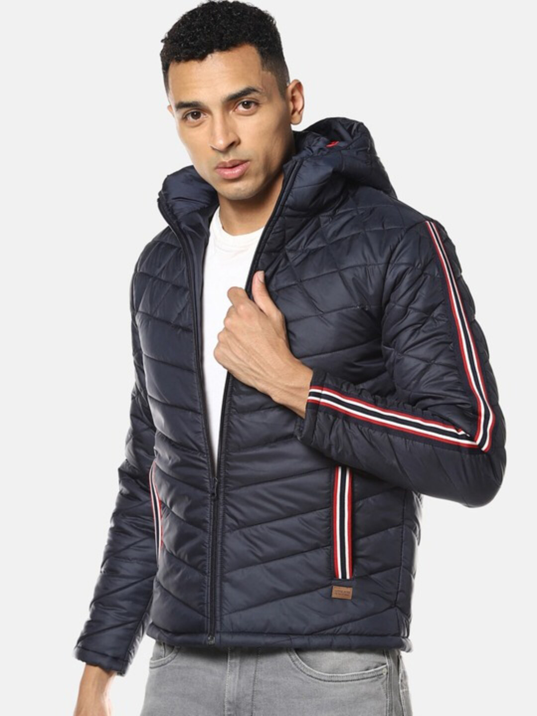 Campus Sutra Self Design Windcheater Puffer Jacket
