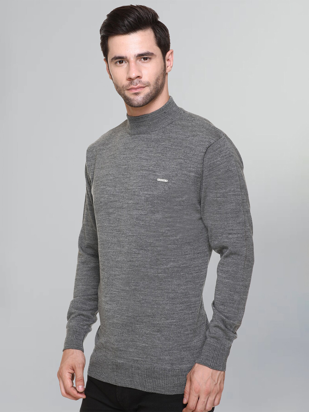 GODFREY High Neck Long Sleeves Wool Pullover