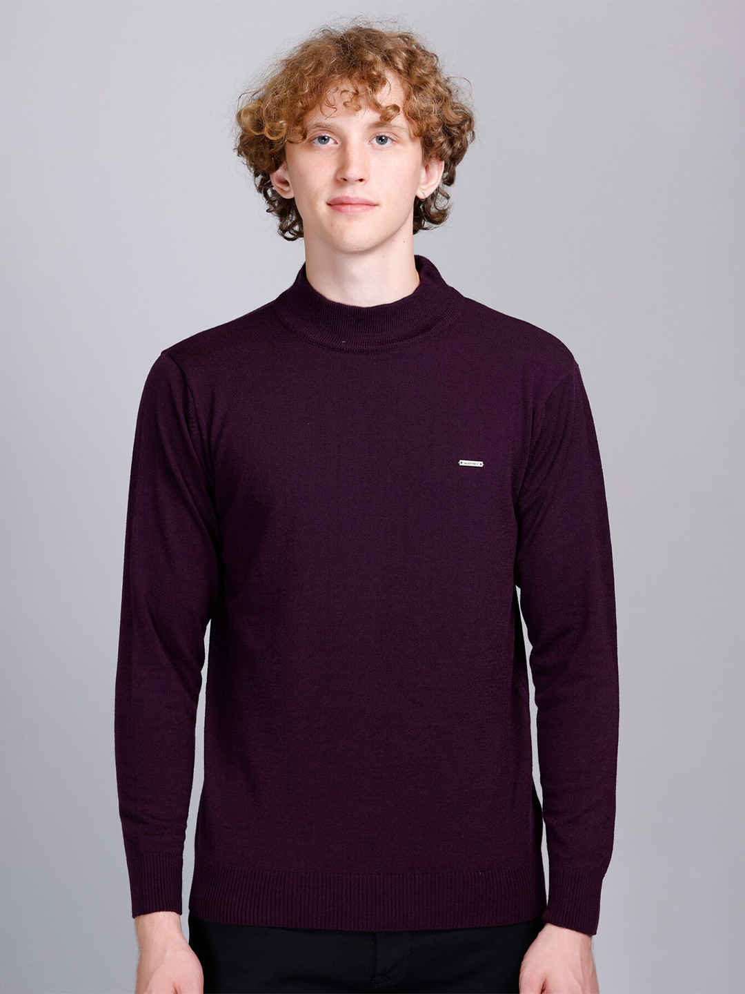 GODFREY High Neck Long Sleeves Wool Pullover
