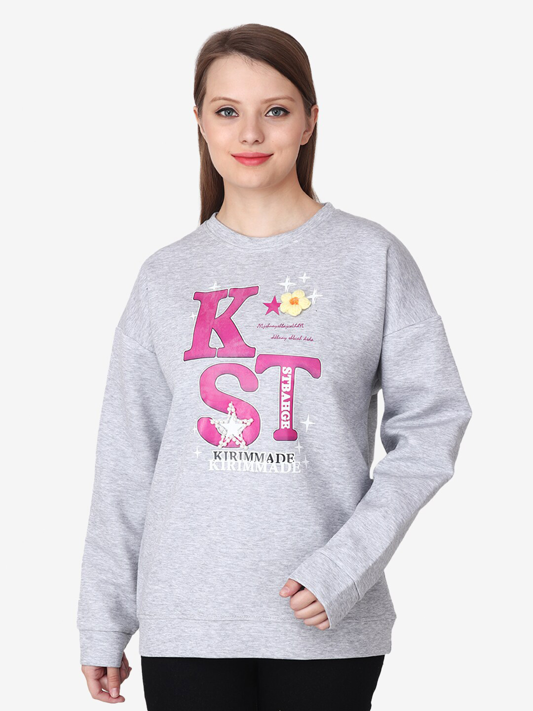 Steele Typography Printed Woolen Pullover
