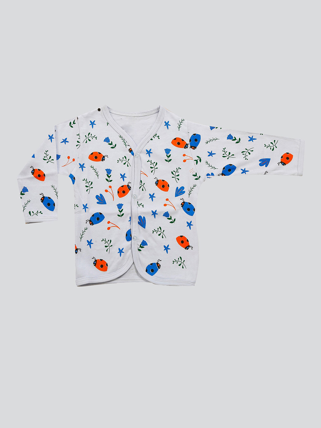 Mojua Kids Floral Printed V-Neck Cotton Shirt