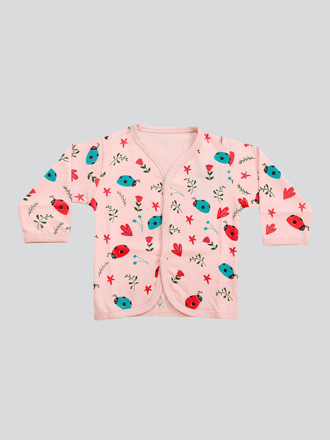 Mojua Kids Floral Printed V-Neck Cotton Shirt