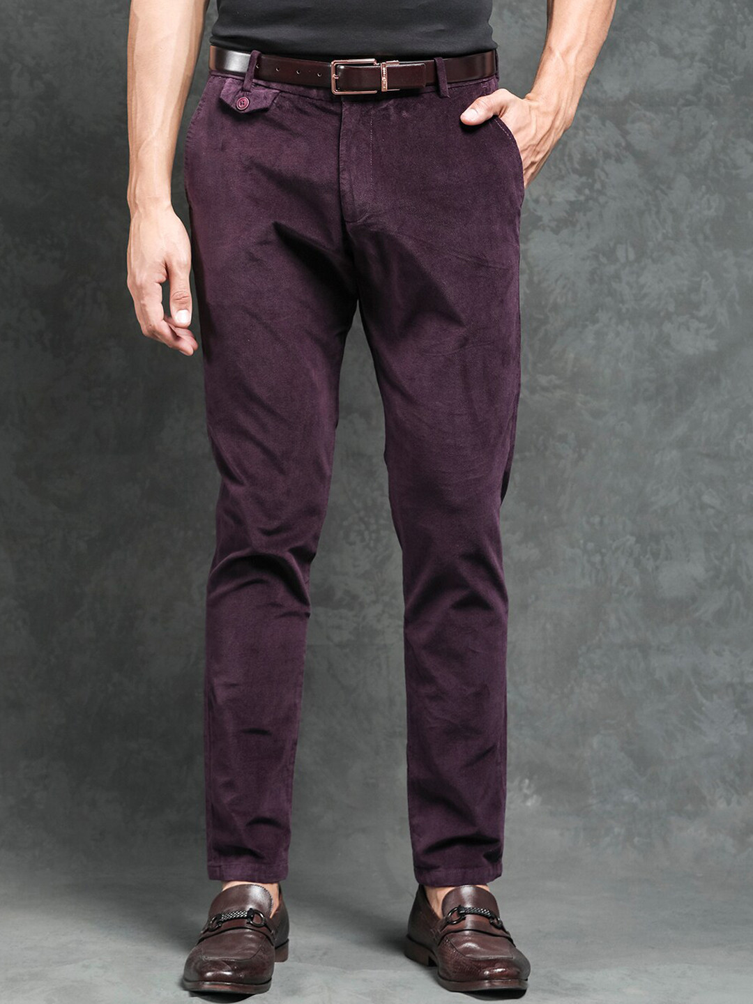 RARE RABBIT Men Cloy Mid-Rise Slim Fit Trouser