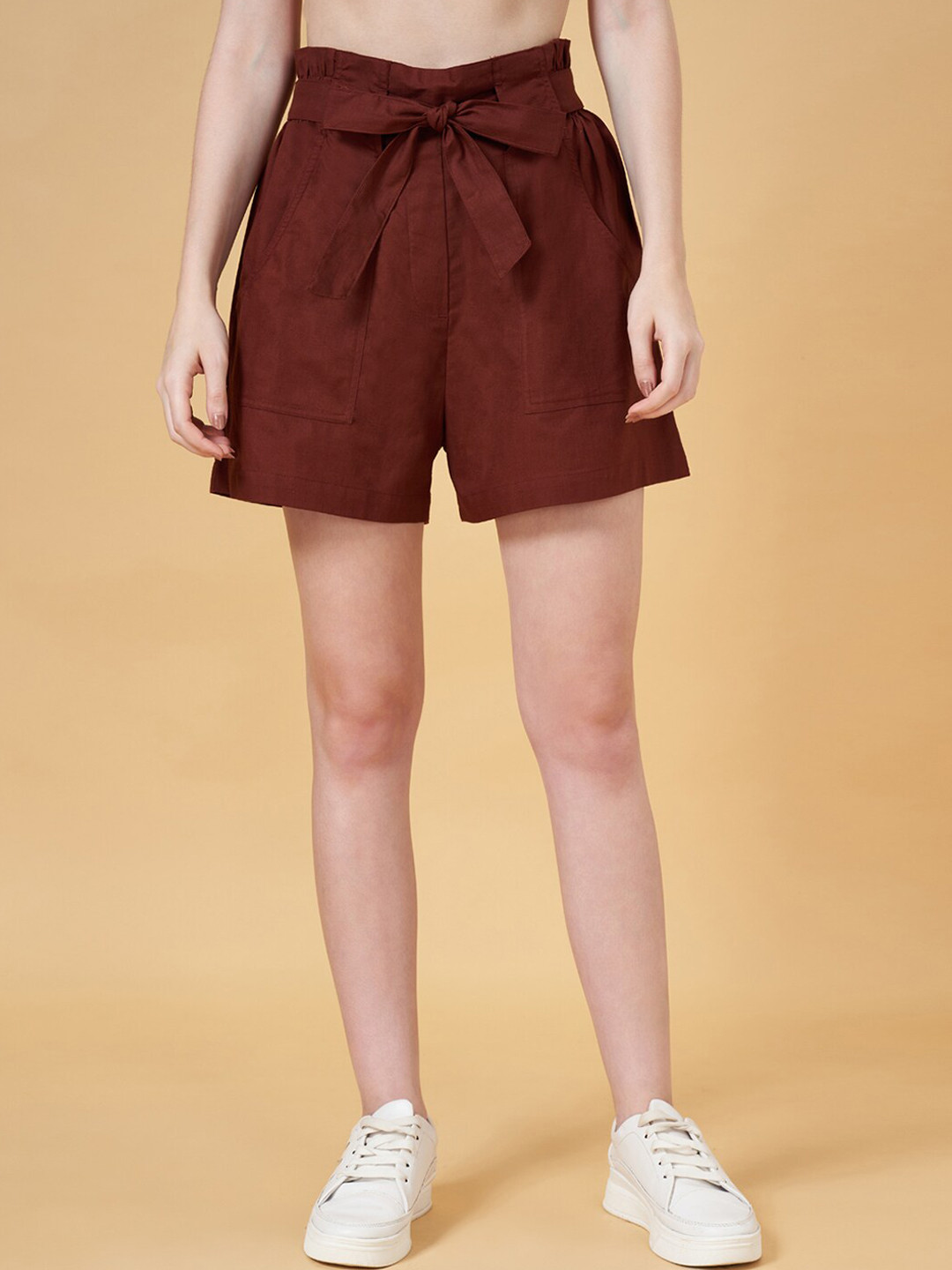 People Women Mid Rise Cotton Regular Shorts