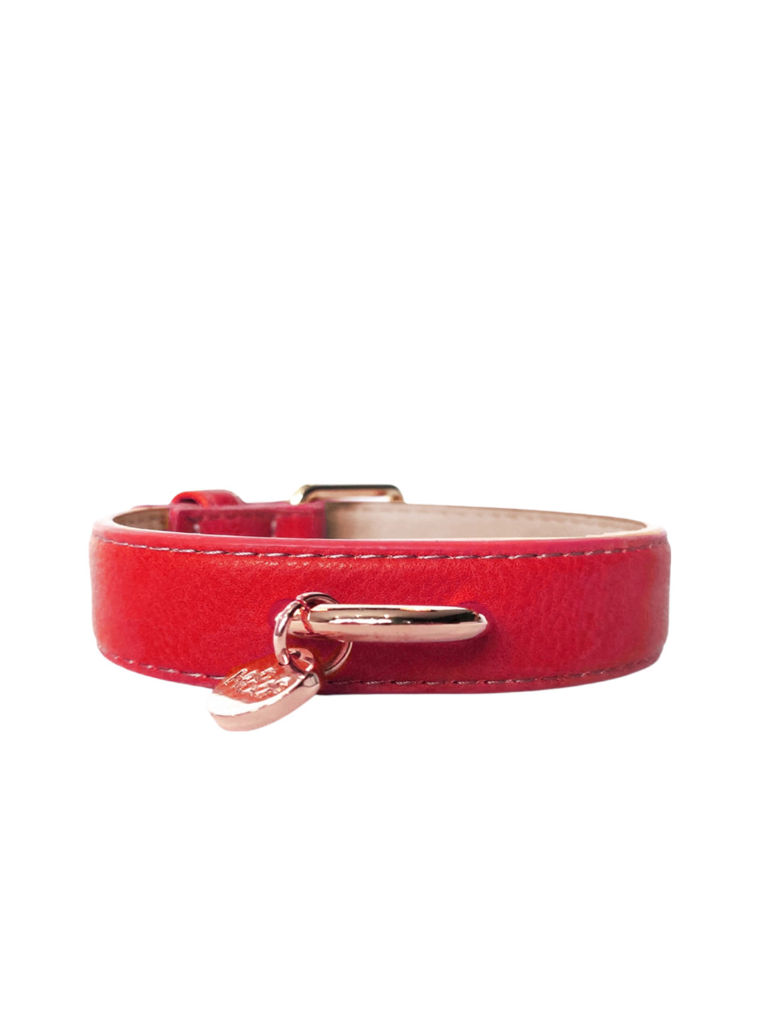 Milk & Pepper Red Textured Dog Collar