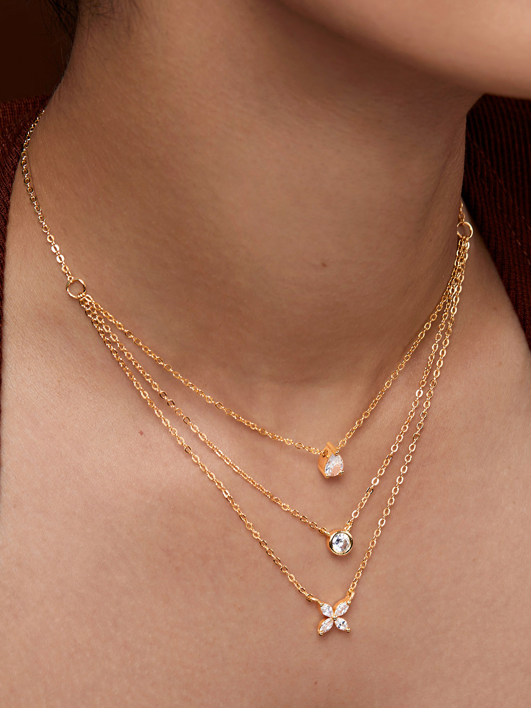 MINUTIAE Gold-Plated Layered Minimal Necklace