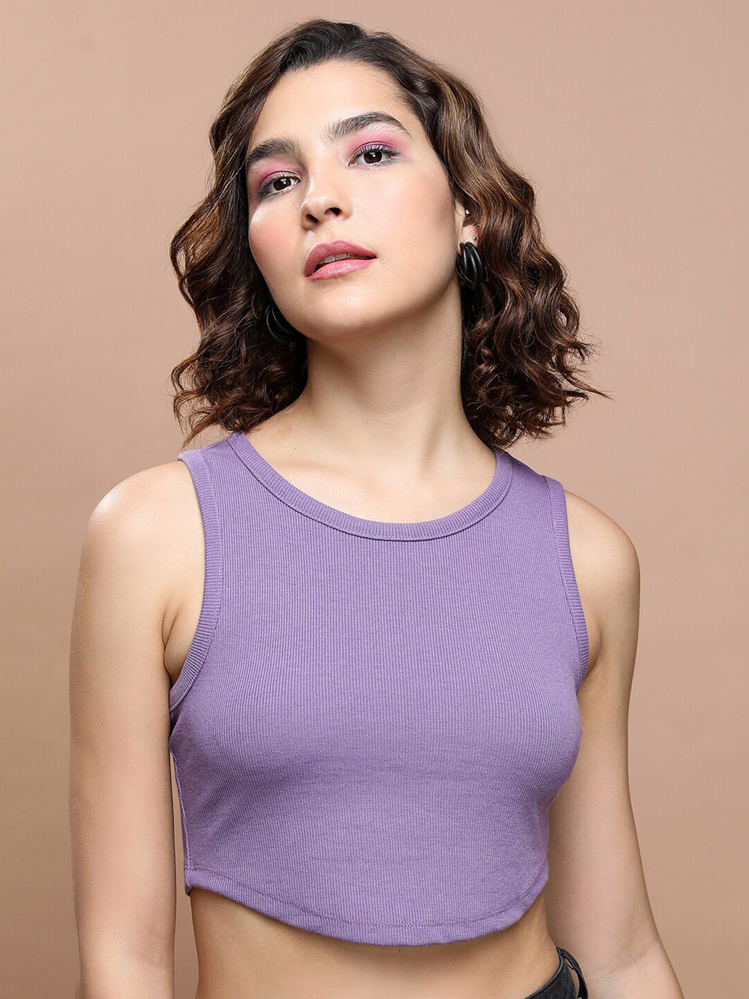 KETCH Round Neck Sleeveless Tank Crop Top