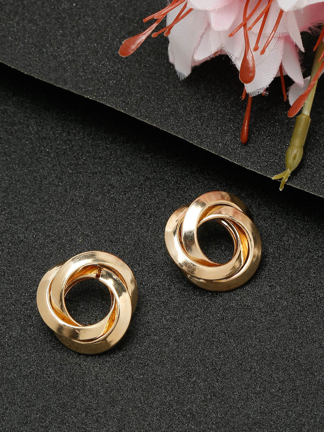 DressBerry Gold-Plated Contemporary StudsEarrings