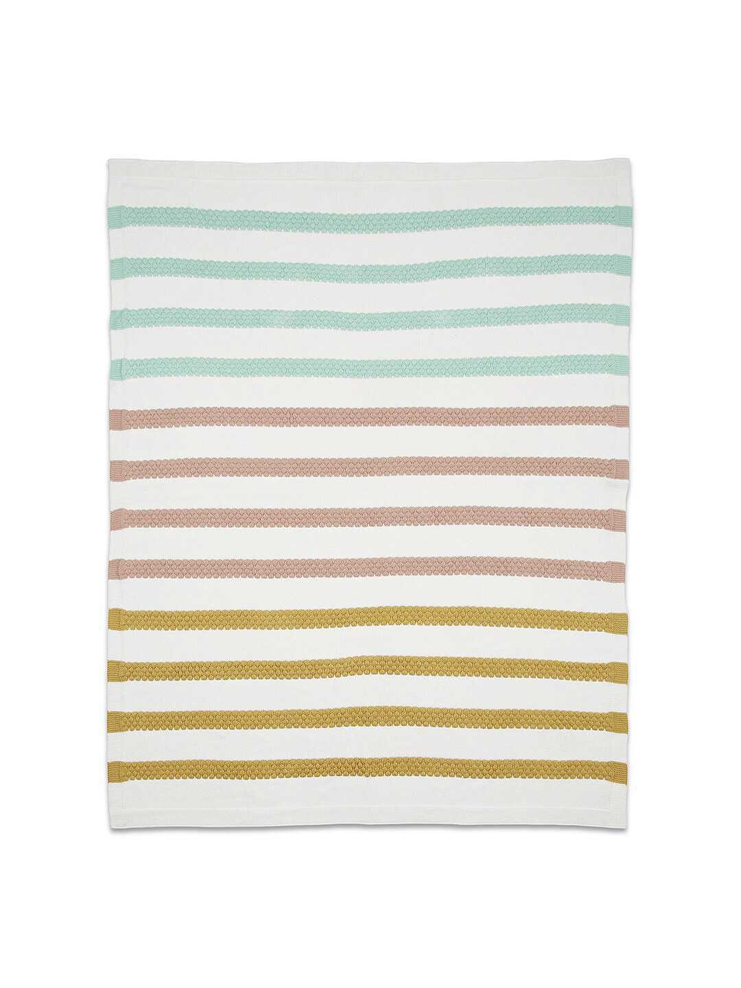 haus & kinder White & Blue Striped Cotton AC Room Single Bed Blanket