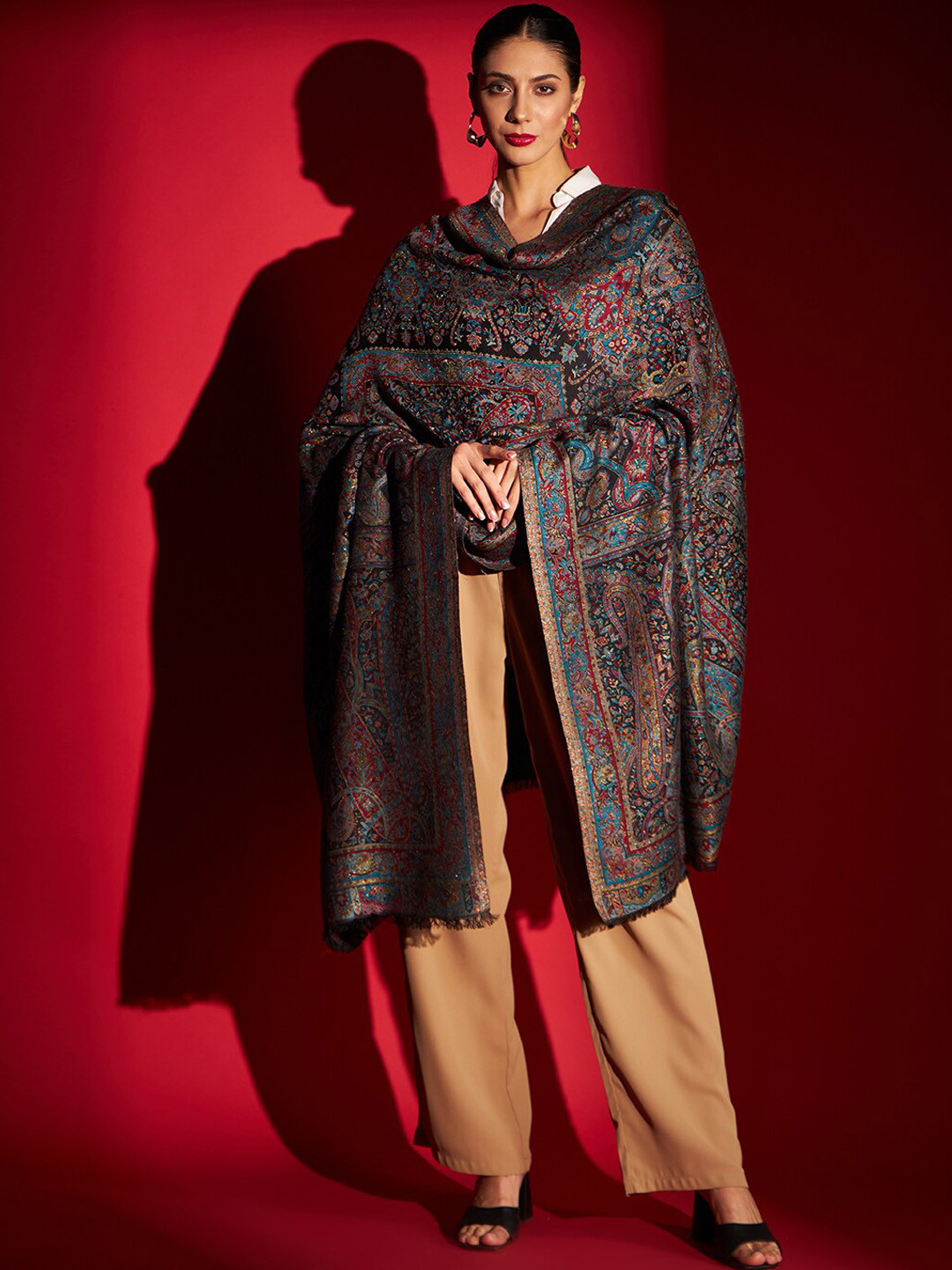 Zamour Ethnic Motifs Printed Kani Shawl