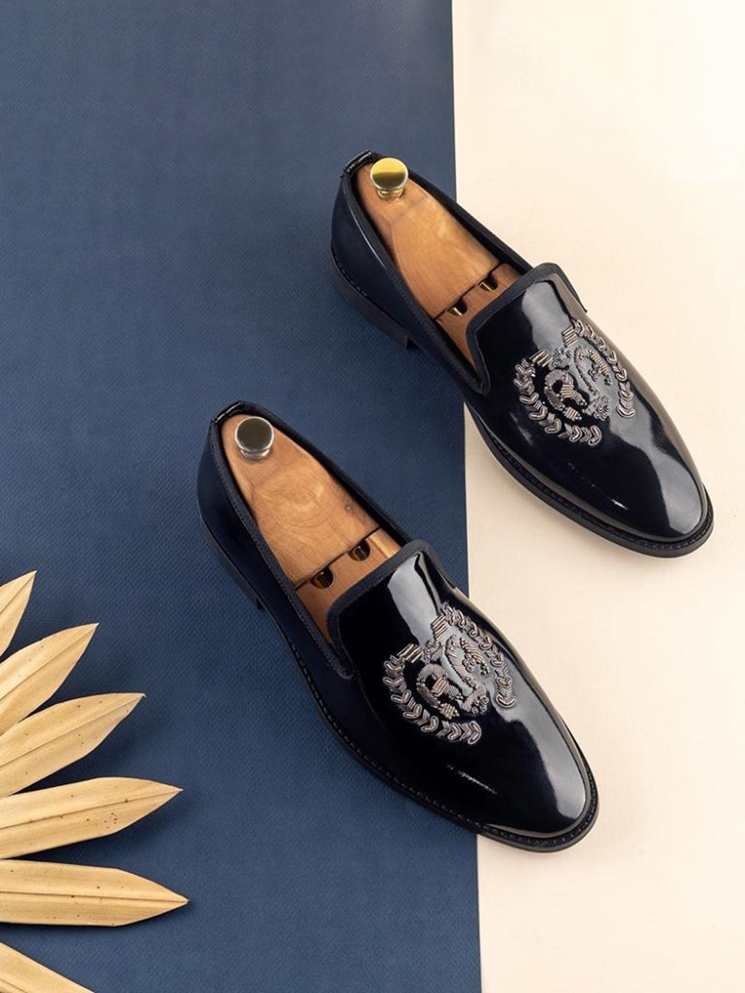GRIFFIN Men Embellished Glossy Latex Lined Loafers