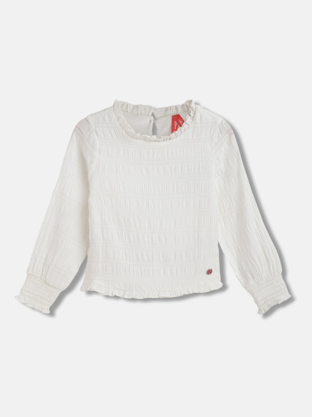 Blue Giraffe Girls Textured Ruffles Top