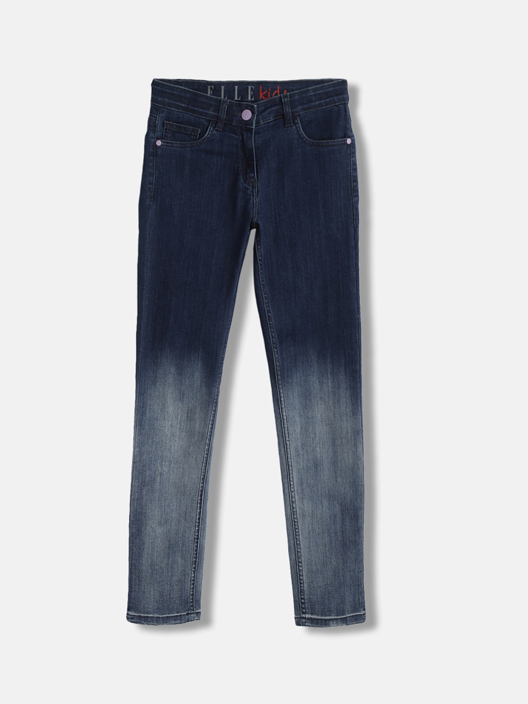 ELLE Girls Skinny Fit Heavy Fade Ombre Stretchable Jeans