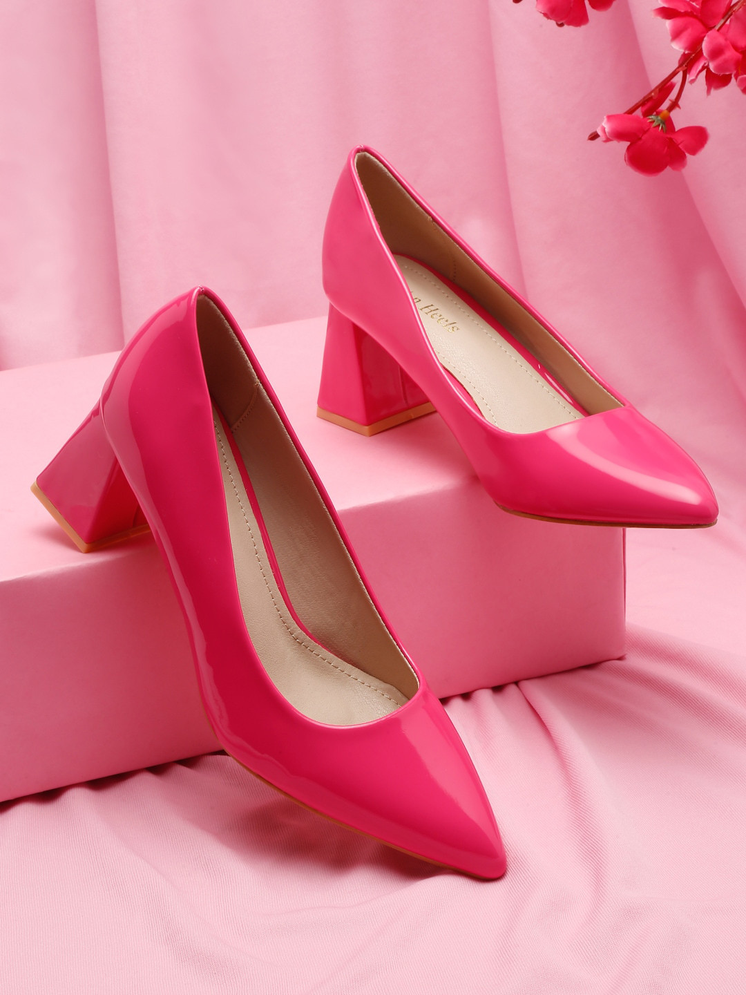 Flat n Heels Pointed Toe Block Pumps
