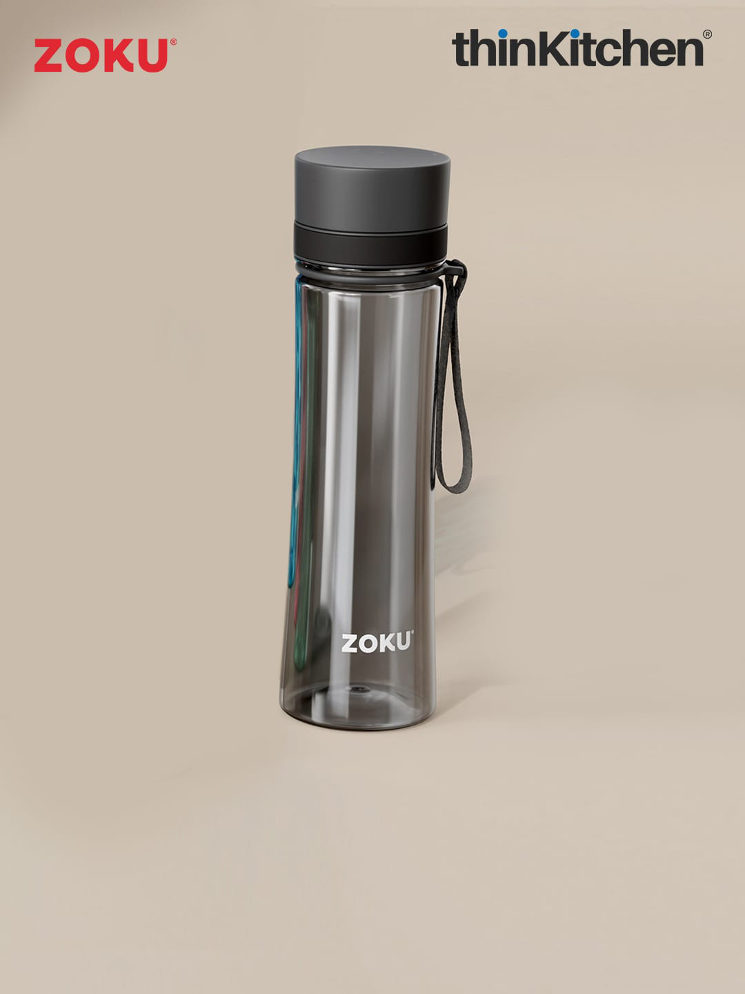 ZOKU Grey Leak Proof Water Bottle 600 ml