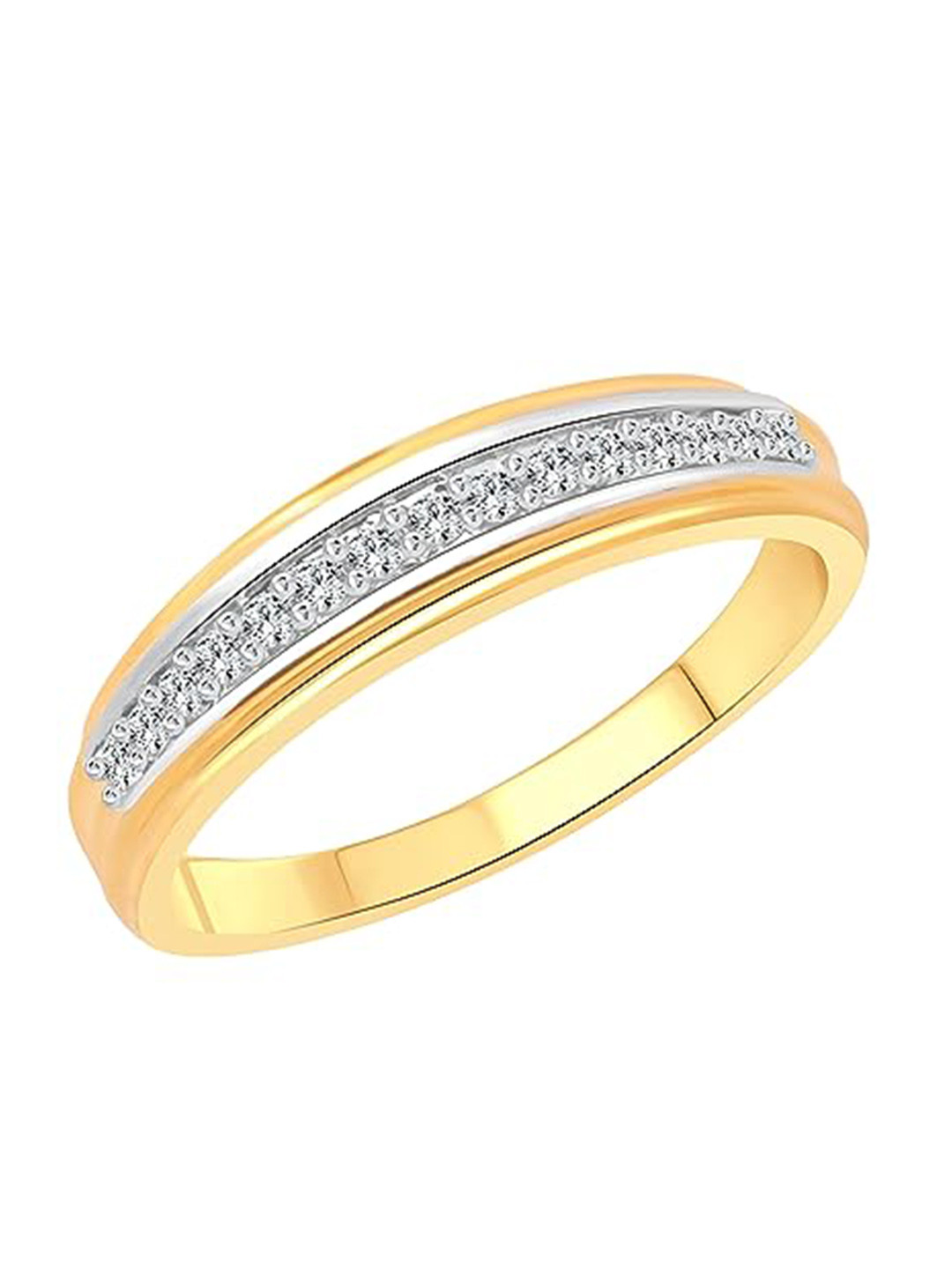 Vighnaharta Gold-Plated Cubic Zirconia Stone-Studded Finger Ring