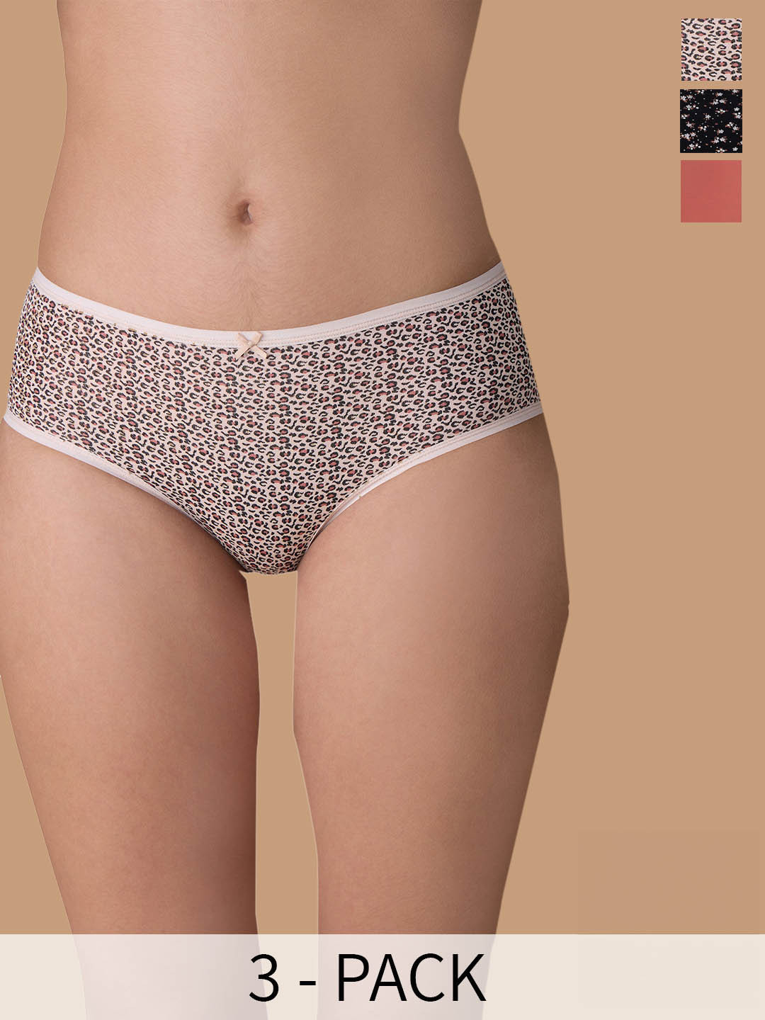 Nykd Pack Of 3 Assorted Hipster Cotton Briefs NYP033 PO3-Assortment 10