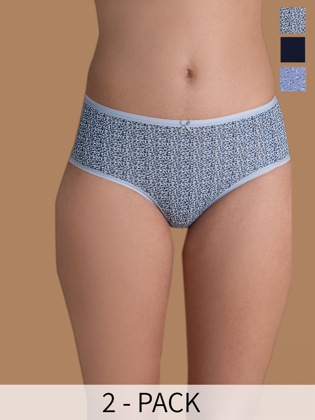 Nykd Pack Of 3 Assorted Printed Mid-Rise Anti-Odour Hipster Briefs