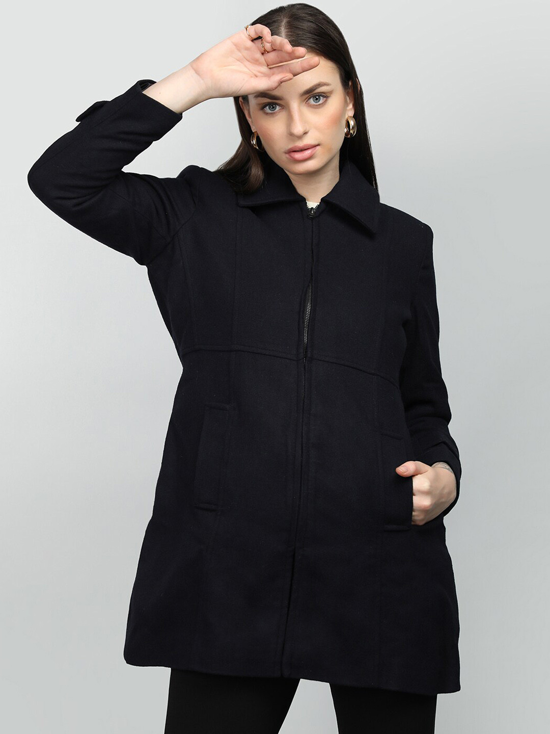 HONNETE Spread Collar Zip Coats
