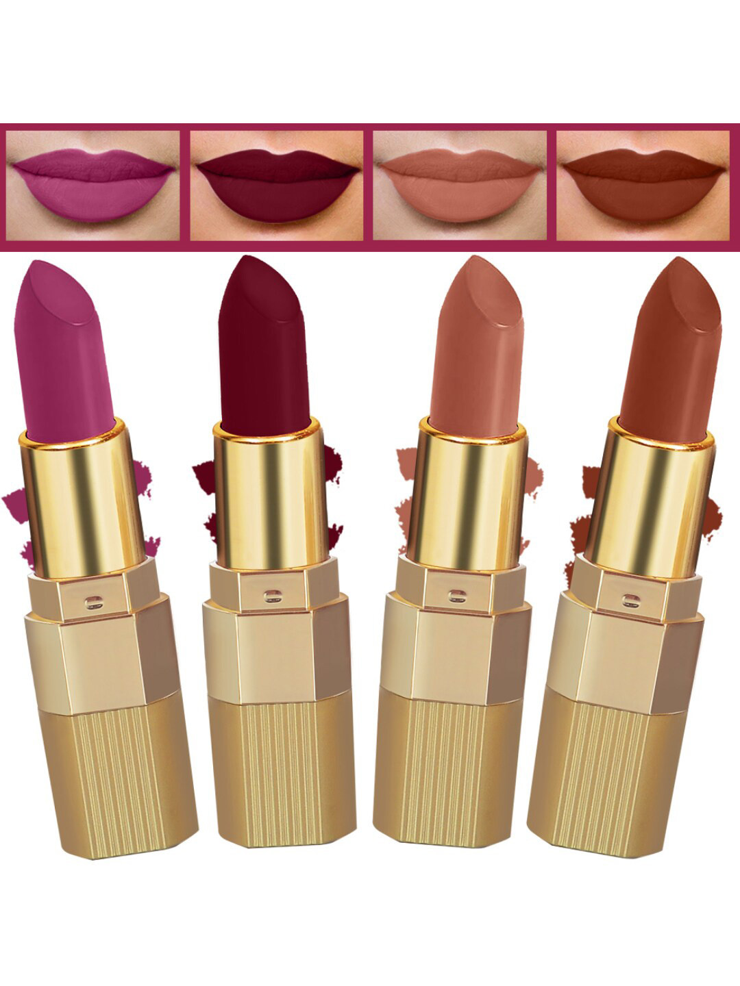 FORFOR Xpression Set Of 4 Long Lasting Stick Matte Lipsticks- 306-301-302-307